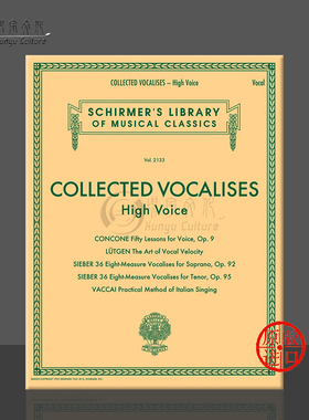 练声曲合集 高音声部 希尔默原版乐谱书 various Collected Vocalises for High Voice HL50600767