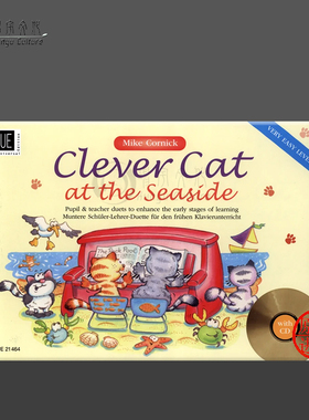 科尼克 海边的聪明猫 钢琴四手联弹 附CD 维也纳UE原版乐谱书 Cornick Clever Cat at the Seaside piano 4 hands UE21464