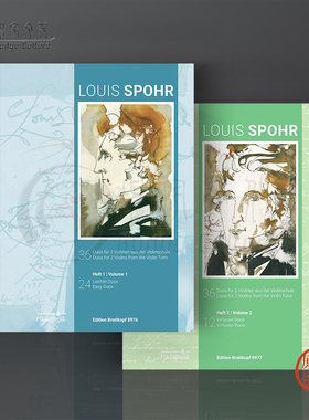 施波尔 小提琴二重奏 36首 选自简易和高级版教材 全套共一至二卷 大熊乐谱书 Spohr Duos for 2 Violins from the Violin Tutor