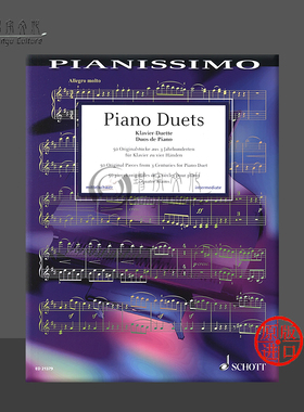 钢琴二重奏 50首三个世纪的原创作品 钢琴二重奏 中级 朔特原版乐谱书 Piano Duets Intermediate ED21379