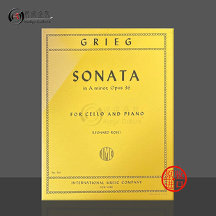 原版 Sonata 大提琴奏鸣曲 附钢伴 and IMC591 格里格 cello 进口乐谱书 A小调Op36 Grieg piano minor
