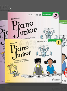 霍曼伊 儿童钢琴教材 二重奏 全套共4卷 附在线音乐 朔特原版乐谱书Hans-Gunter Heumann Piano Junior for Children Duet Book1-4