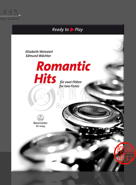 浪漫曲作品集 两支长笛 德国骑熊士原版进口乐谱书 Romantic Hits for Two Flutes BA10643