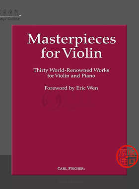 世界知名的小提琴大师作品 30首 附钢伴 Carl Fischer 费舍尔原版乐谱书 Masterpieces for Violin and Piano BF10
