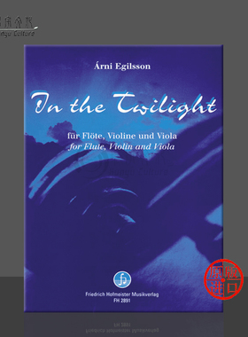 艾格尔森 暮色 长笛小提琴和中提琴 德国霍夫曼斯特 原版书 Egilsson Arni In the Twilight for Flute Violin Viola FH2891