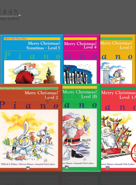 快乐钢琴基础教程 圣诞快乐 1A级至5级 Alfred原版乐谱书 Alfreds Basic Piano Library Merry Christmas
