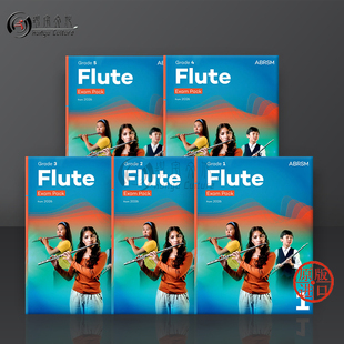 Grade 全套共五级 Flute Exam 教材 附钢伴谱无音频 ABRSM英文原版 英皇考级2026新版 Pack 长笛考级曲目音阶视奏