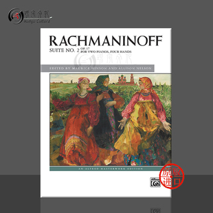 拉赫玛尼诺夫 46816 Pianos Rachmaninoff Alfred原版 四手联弹 Two Suite 第二双钢琴组曲op17 乐谱书