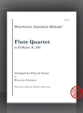 莫扎特 D大调长笛四重奏K 285 长笛和吉他 Alry原版乐谱书 Mozart Flute Quartet in D Major for Flute and Guitar FG 23