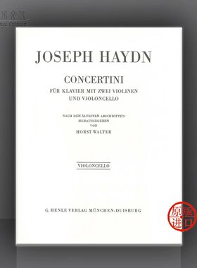 海顿 钢琴四重奏小协奏曲  大提琴分谱 亨乐原版进口乐谱书 Haydn Concertini for Piano Quartet Cello Part HN311