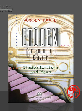 朗格 练习曲 圆号和钢琴 德国霍夫曼斯特 原版乐谱书 Jurgen Runge Studies for Horn and Piano FH3219