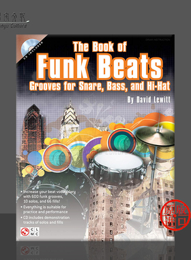放克全书 节奏律动  小鼓贝斯和踩镲 海伦德原版乐谱书 The Book of Funk Beats Grooves for Snare Bass and Hi hat HL02500953
