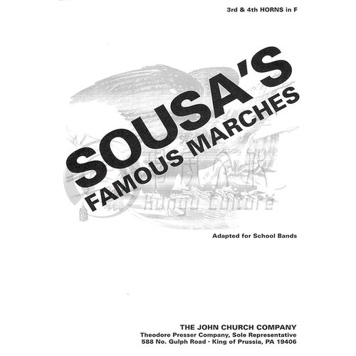 有名苏萨进行曲集 F调圆号3和4 Fischer 费舍尔原版乐谱书 Sousas Famous Marches for 3rd and 4th Horns in F 42540076