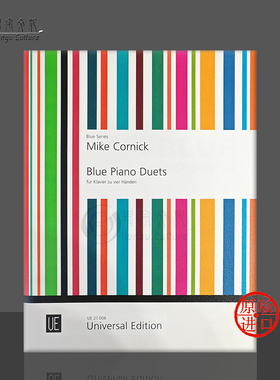 科尼克 布鲁斯蓝调钢琴二重奏 四手联弹 维也纳UE乐谱书 Blue mike Cornick Blue Piano Duets for piano 4 hands UE21006