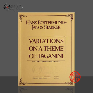 帕格尼尼主题变奏曲 斯塔克 大提琴独奏 Peer音乐原版乐谱书 VARIATIONS ON A THEME OF PAGANINI Cello HL00228567