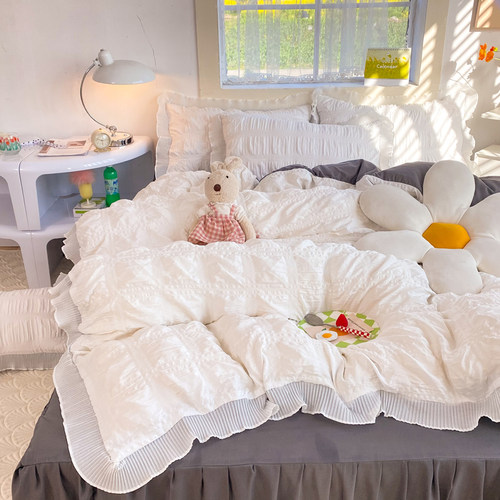 简约时尚泡泡纱方格套件