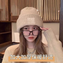 匹克毛线帽子冬季 大头围显脸小百搭保暖针织帽 加厚护耳百搭新款