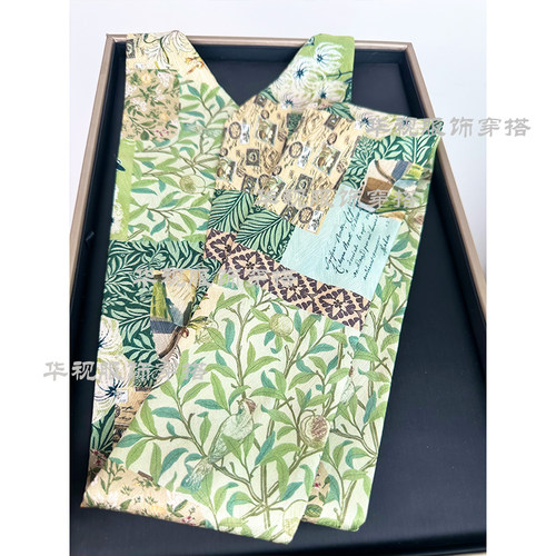 【2026新品】原创设计高端冰裂纹文艺休闲斜角长条飘带（10*135cm