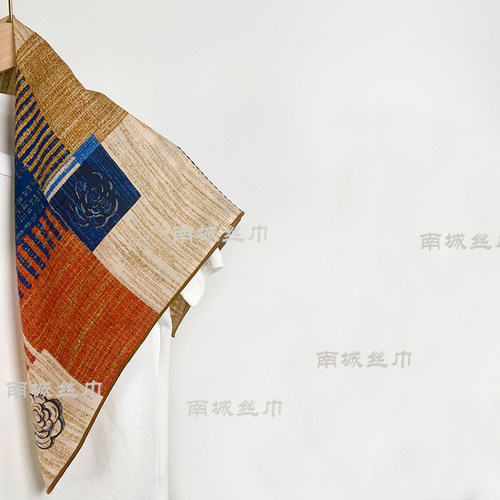 【方糖茶花】2025新品丝绒棉磨毛65方巾丝巾美拉德大牌围脖高端