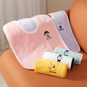 儿童洗漱巾围兜四季不湿衣宝宝多功能防水小孩刷牙洗脸毛巾漱口巾