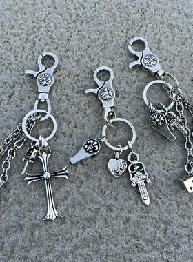 「Ironworks」克罗扣十字架中古钥匙扣cleanfit包包配饰小众挂扣