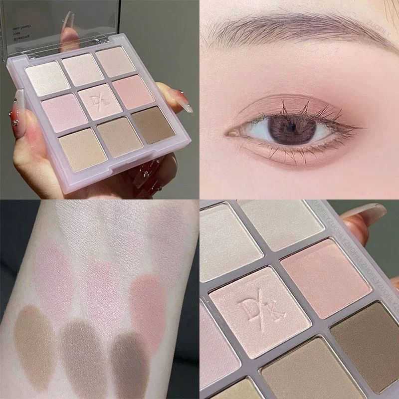 9-Color Eyeshadow Pallete Matte Gray Purple Smoke Pink Eye P 彩妆/香水/美妆工具 美妆蛋/扑/海绵 原图主图