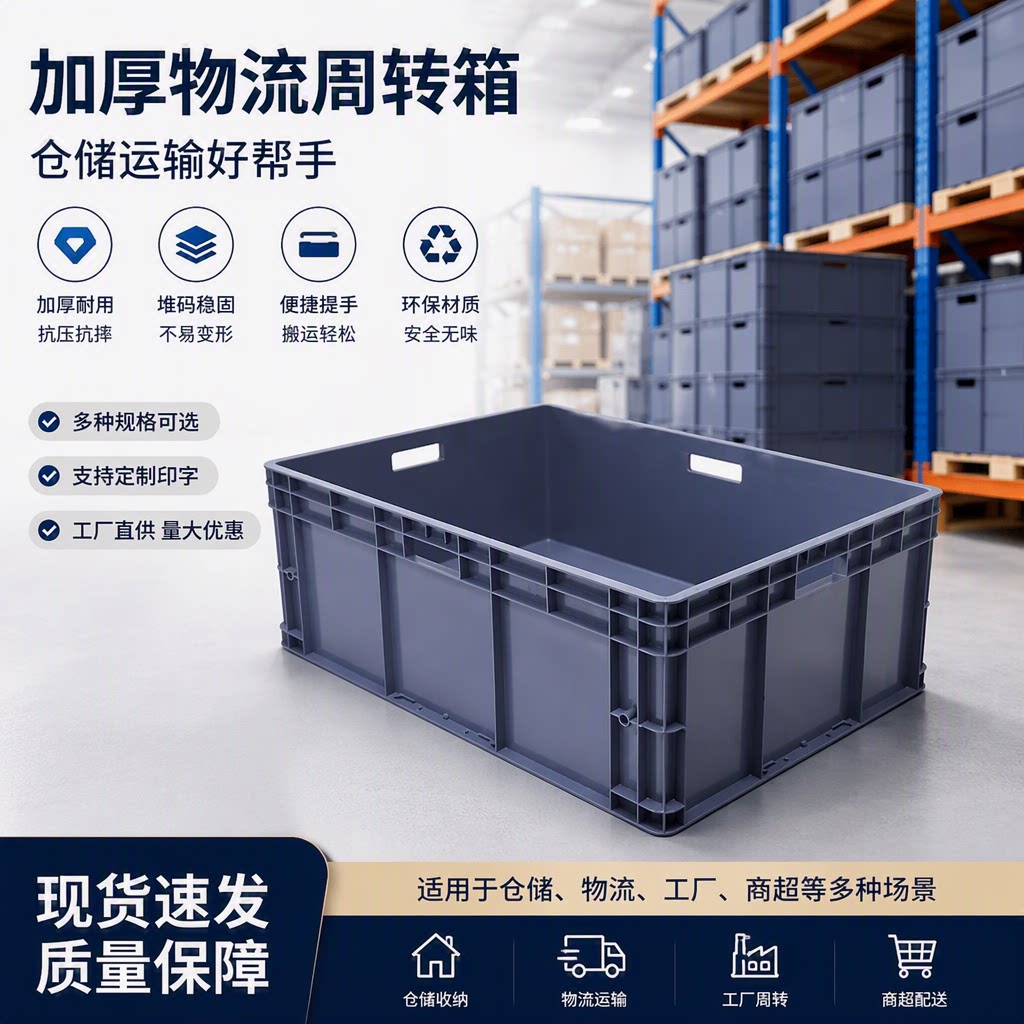 EU加厚长方形仓储物流周转箱图片