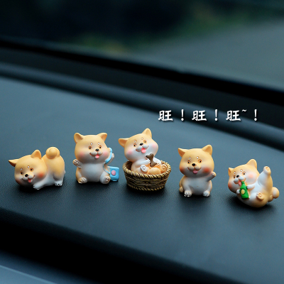 车载可爱小柴犬汽车摆件车内饰品中控台装饰2025新款车上治愈萌宠