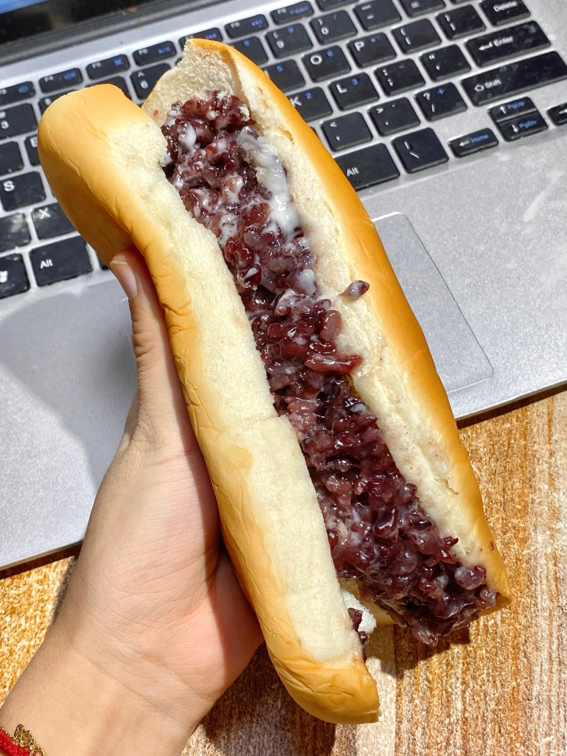 麦家欢新鲜现做现发奶酪夹心长条紫米面包棒早餐软黑糯米10个零食