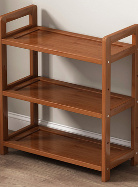 楠竹厨房置物架简易锅具用品菜架子实木多层储物收纳架小书架落地