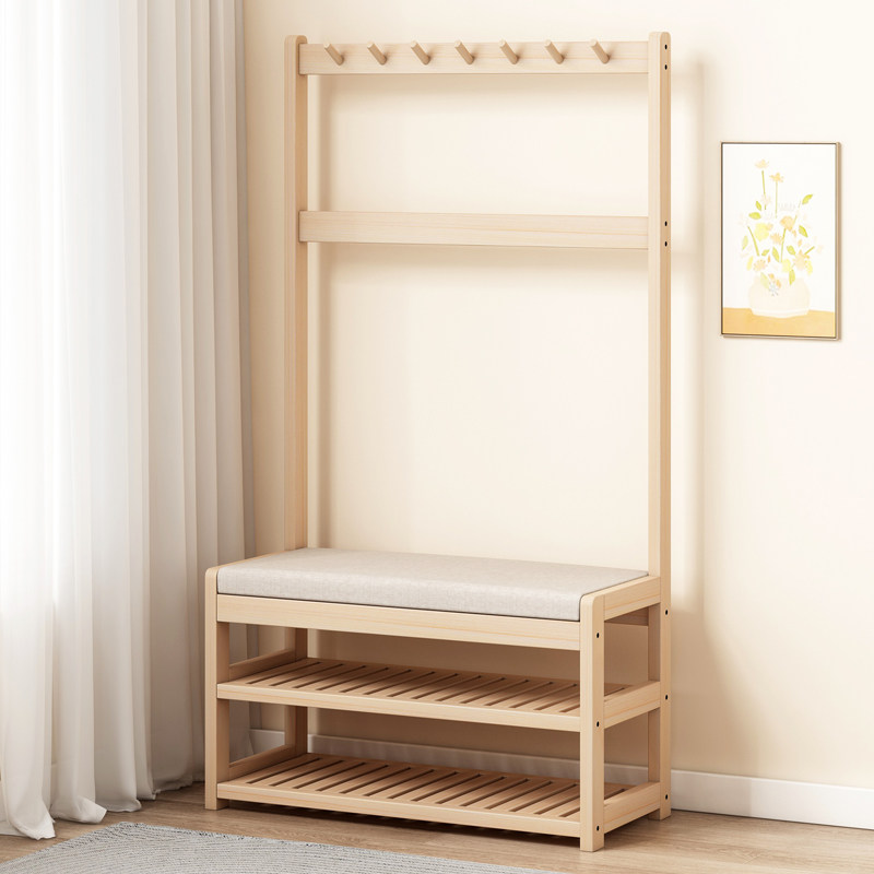 实木换鞋凳简易鞋架收纳置物挂衣架家用门口穿鞋凳多层小鞋柜落地,住宅家具,换鞋凳,淘宝优惠券,粉丝福利购,淘宝优惠卷
