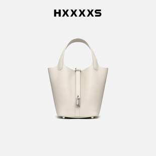 HXXXXS菜篮子女包高级感真皮大容量手提水桶包包小众设计轻奢潮牌