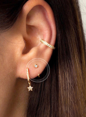 ana luisa|安娜路易莎欧美镶锆石耳环极简经典耳扣个性百搭耳饰女