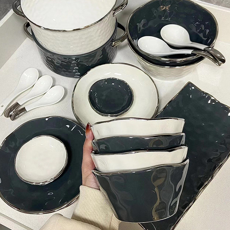 碗碟套装家用轻奢餐具大汤碗小饭碗北欧ins风陶瓷碗混色组合乔迁,餐饮具,碗,淘宝优惠券,粉丝福利购,淘宝优惠卷