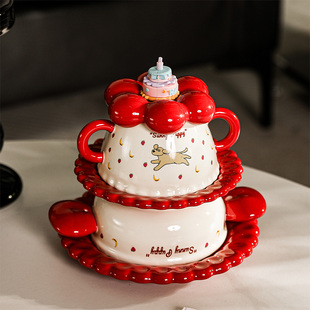 随沐生日礼物女生实用可爱碗碟盘套装一人食礼盒实用型送闺蜜女生