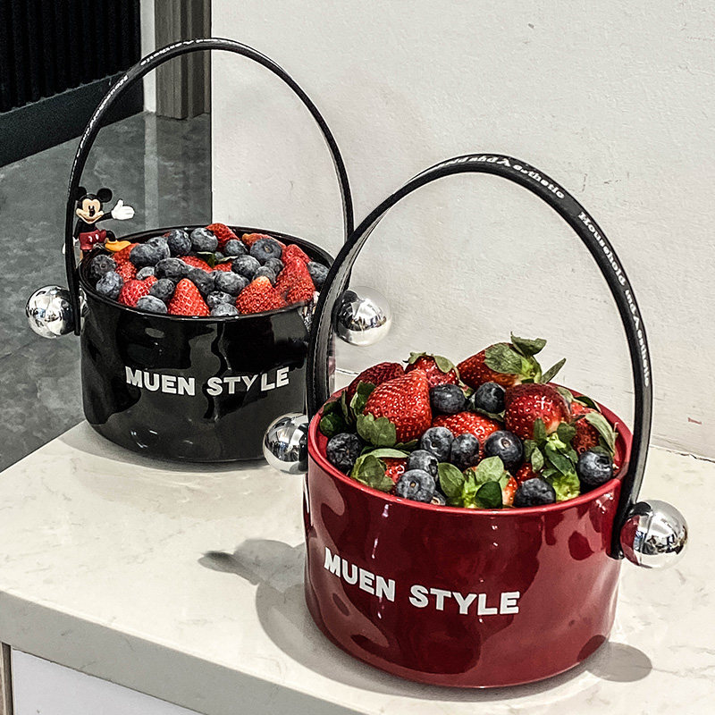 随沐陶瓷水果果盘北欧家用客厅茶几手提零食糖果盘简约桌面装饰品,餐饮具,果盆/果盘/果篮,淘宝优惠券,粉丝福利购,淘宝优惠卷