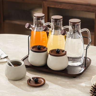 随沐调味罐高颜值油壶厨房不挂油油瓶家用厨房陶瓷调味瓶罐收纳盒