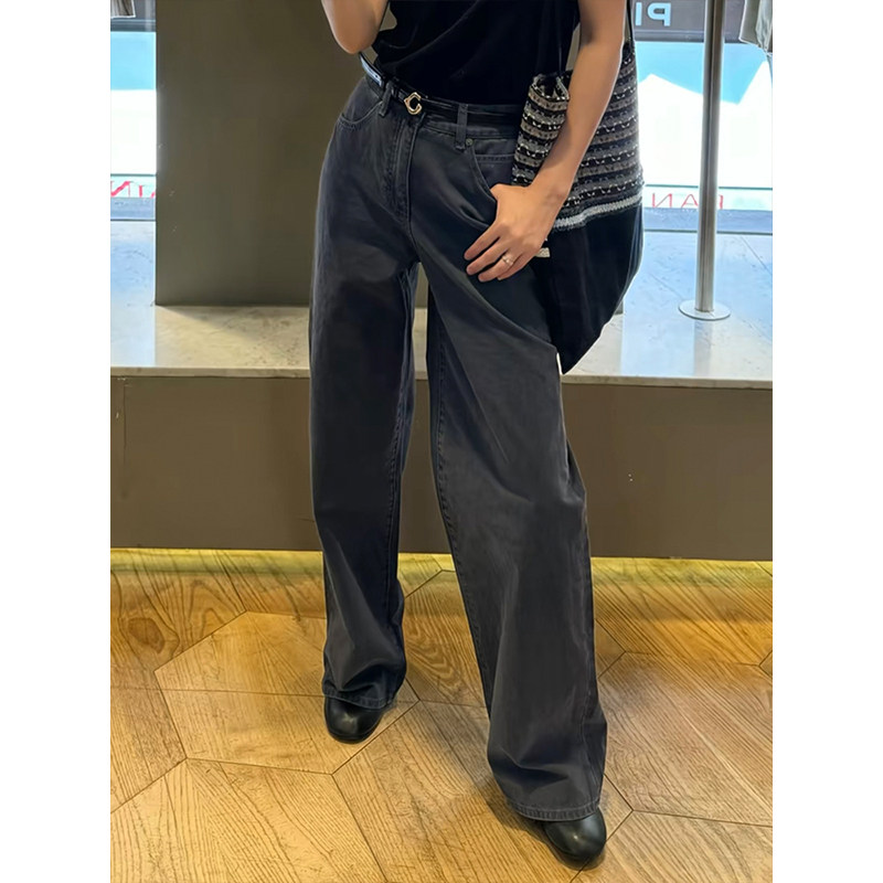 高腰垂感百搭高级感直筒牛仔裤女2026春季梨形身材宽松显瘦阔腿裤,女装/女士精品,休闲裤,淘宝优惠券,粉丝福利购,淘宝优惠卷