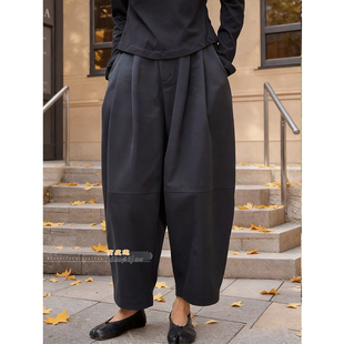 2026春夏新款 极简风阔腿梨形身材宽松百搭显瘦 小个子九分休闲裤