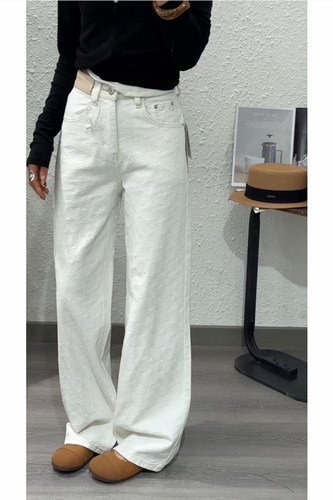 小众设计感肌理牛仔裤子