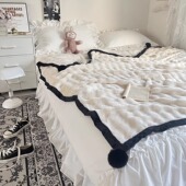 卡诗妮冬季 保暖小香风牛奶绒毛毯珊瑚绒办公室午睡毯子沙发小盖毯