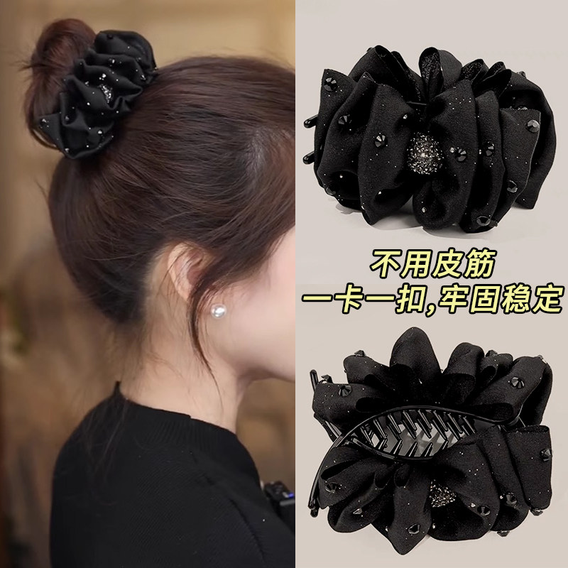 路易斯大号褶皱水钻丸子头抓夹秋冬高级感发夹2025新款后脑勺头饰,饰品/流行首饰/时尚饰品新,发饰,淘宝优惠券,粉丝福利购,淘宝优惠卷