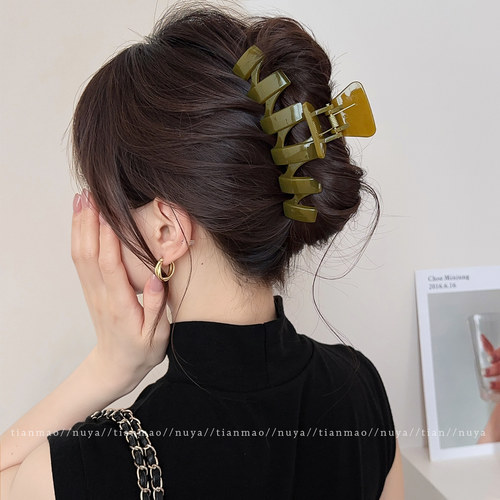 高品质亚克力抓夹女高级感鲨鱼夹