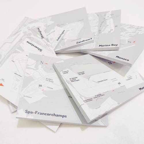 F1赛道地图主题创意便签本