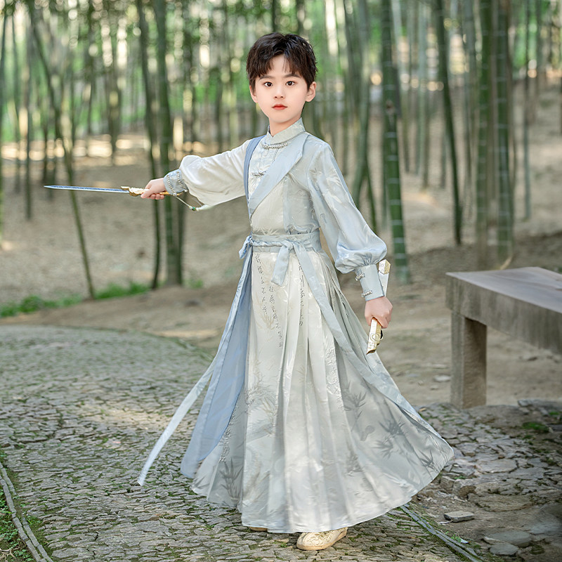 男童汉服2026新款演出服男孩古风帅气幼儿园新中式春装儿童中国风