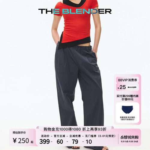 TheBlender宽松直筒休闲抽绳裤