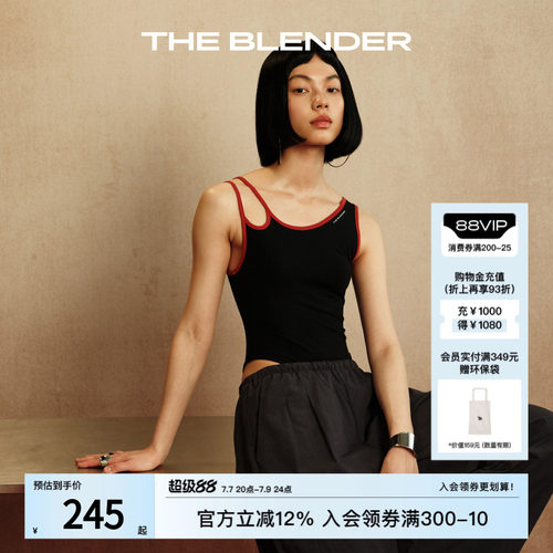 TheBlender撞色logo背心连体衣