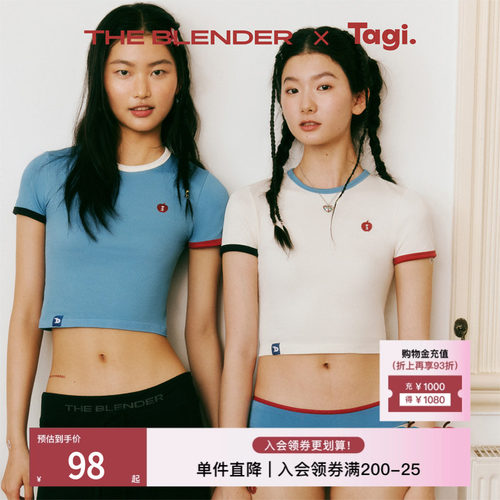 TheBlender撞色苹果刺绣短袖T恤