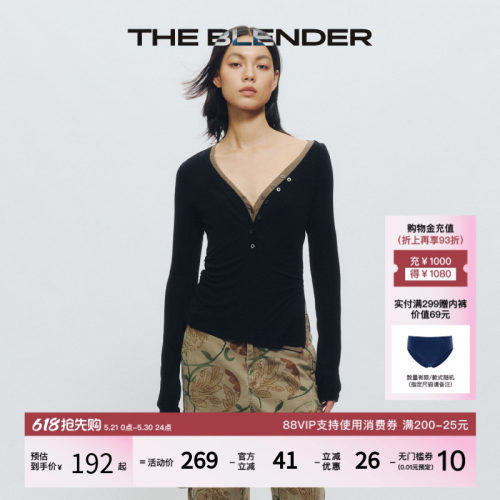 TheBlender不对称亨利领打底衫