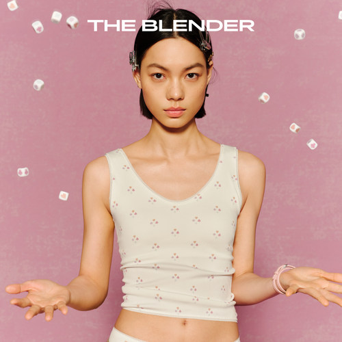 TheBlender印花刺绣罗纹V领背心